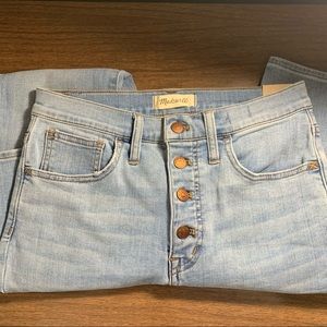 Madewell 11" High-Rise Roadtripper Skinny Jeans Button-Front SZ 28 NWT